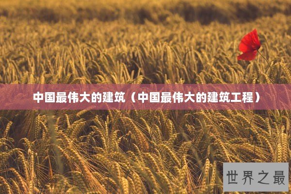 中国最伟大的建筑（中国最伟大的建筑工程）