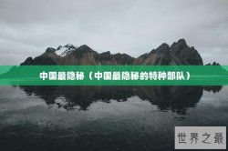 中国最隐秘（中国最隐秘的特种部队）