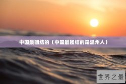 中国最团结的（中国最团结的是温州人）