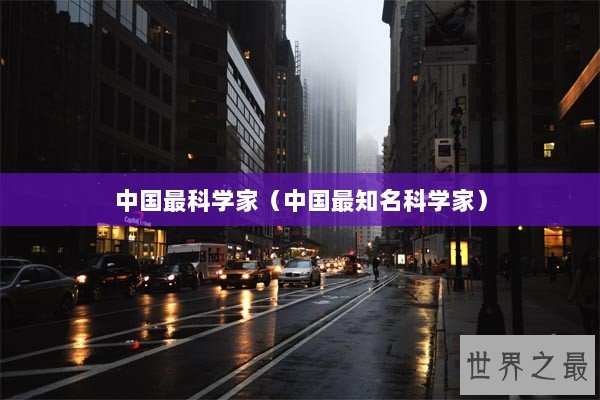 中国最科学家（中国最知名科学家）