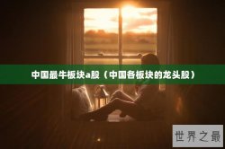 中国最牛板块a股（中国各板块的龙头股）