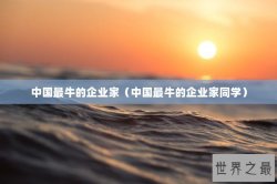 中国最牛的企业家（中国最牛的企业家同学）