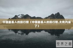 中国最丢人的排行榜（中国最丢人的排行榜,太有内涵了）