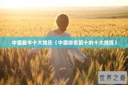 中国最牛十大姓氏（中国排名前十的十大姓氏）