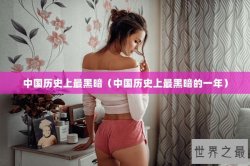 中国历史上最黑暗（中国历史上最黑暗的一年）