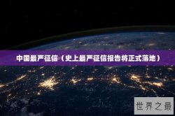 中国最严征信（史上最严征信报告将正式落地）