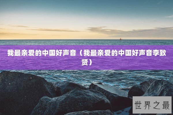 我最亲爱的中国好声音（我最亲爱的中国好声音李致贤）