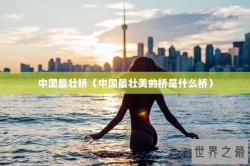 中国最壮桥（中国最壮美的桥是什么桥）