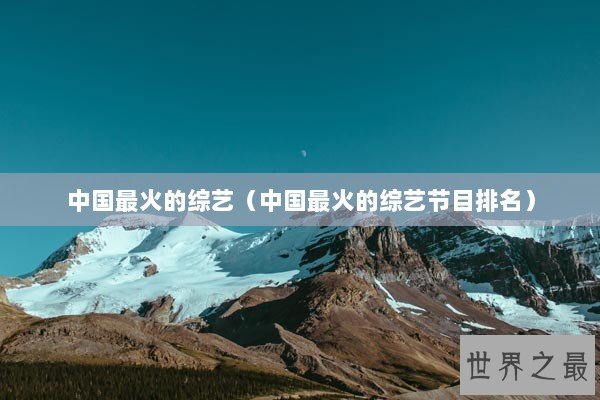 中国最火的综艺（中国最火的综艺节目排名）