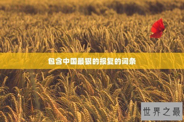 包含中国最狠的报复的词条