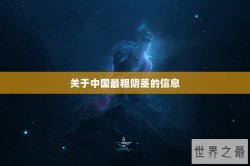 关于中国最粗阴茎的信息