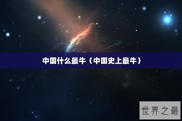 中国什么最牛（中国史上最牛）
