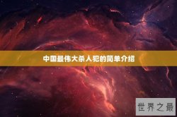 中国最伟大杀人犯的简单介绍