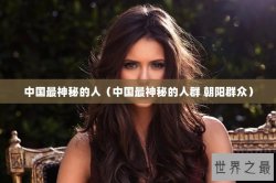 中国最神秘的人（中国最神秘的人群 朝阳群众）