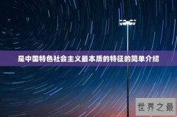 是中国特色社会主义最本质的特征的简单介绍
