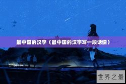 最中国的汉字（最中国的汉字写一段话儒）