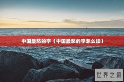 中国最愁的字（中国最愁的字怎么读）