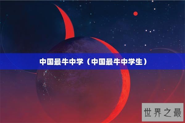 中国最牛中学（中国最牛中学生）
