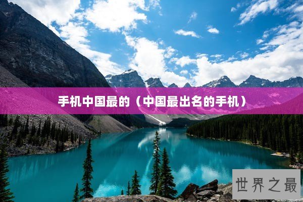 手机中国最的（中国最出名的手机）