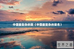 中国最复杂的菜（中国最复杂的菜名）