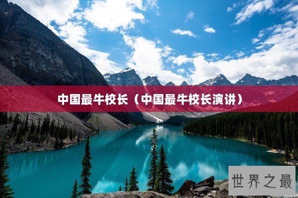 中国最牛校长（中国最牛校长演讲）