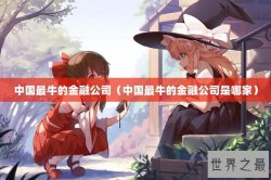 中国最牛的金融公司（中国最牛的金融公司是哪家）
