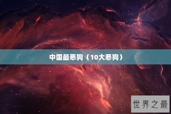 中国最恶狗（10大恶狗）