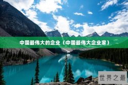 中国最伟大的企业（中国最伟大企业家）