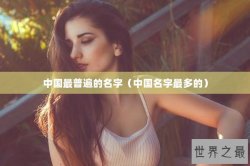 中国最普遍的名字（中国名字最多的）