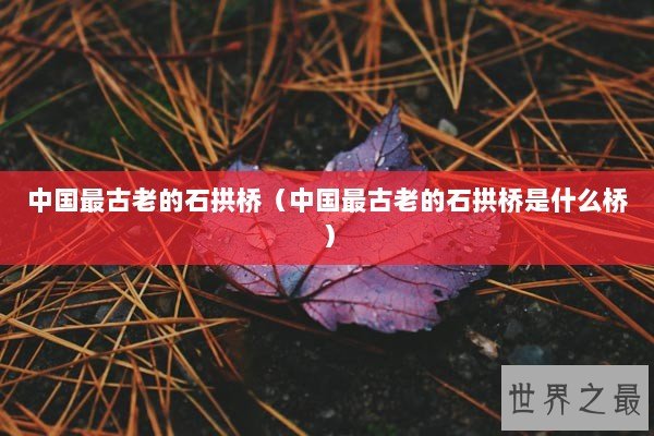 中国最古老的石拱桥（中国最古老的石拱桥是什么桥）