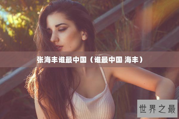 张海丰谁最中国（谁最中国 海丰）