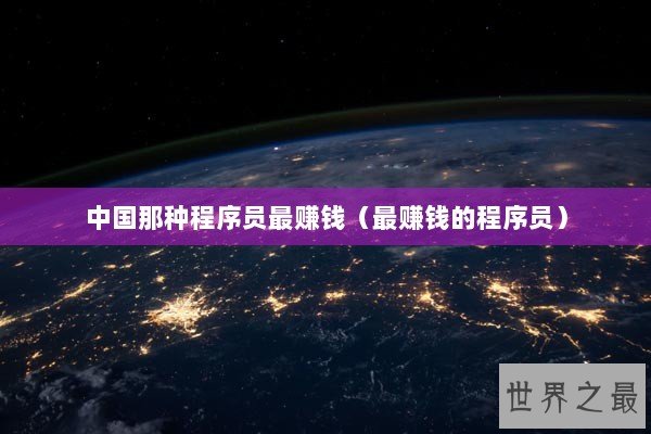 中国那种程序员最赚钱（最赚钱的程序员）