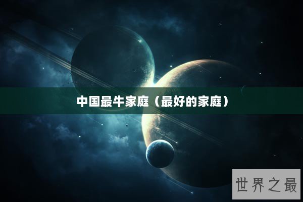 中国最牛家庭（最好的家庭）