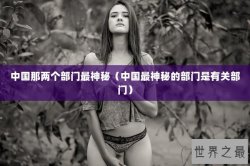 中国那两个部门最神秘（中国最神秘的部门是有关部门）