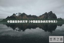 中国最复杂的文字（中国最复杂的文字作文）