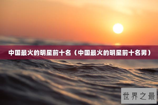 中国最火的明星前十名（中国最火的明星前十名男）