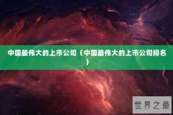 中国最伟大的上市公司（中国最伟大的上市公司排名）