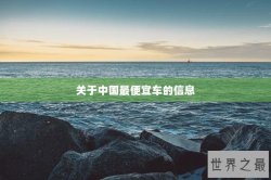 关于中国最便宜车的信息