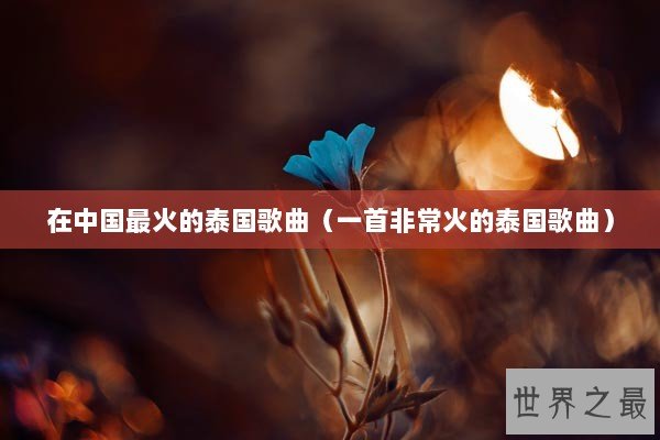 在中国最火的泰国歌曲（一首非常火的泰国歌曲）