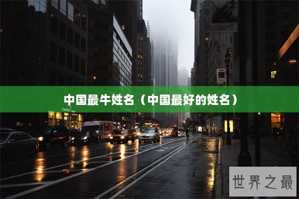 中国最牛姓名（中国最好的姓名）