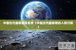 中国古代最聪明排名榜（中国古代最聪明的人排行榜）