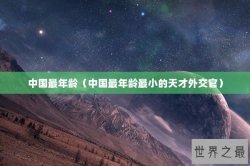 中国最年龄（中国最年龄最小的天才外交官）