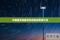 中国最年轻最帅的总统的简单介绍