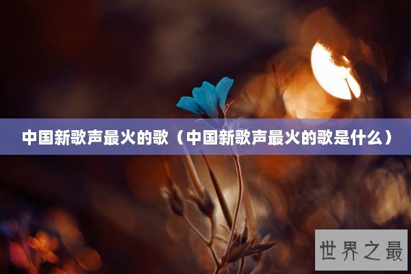 中国新歌声最火的歌（中国新歌声最火的歌是什么）