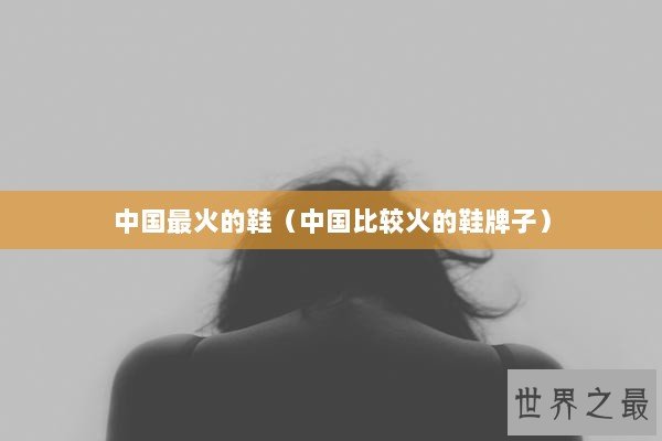 中国最火的鞋（中国比较火的鞋牌子）