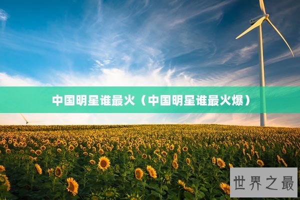中国明星谁最火（中国明星谁最火爆）