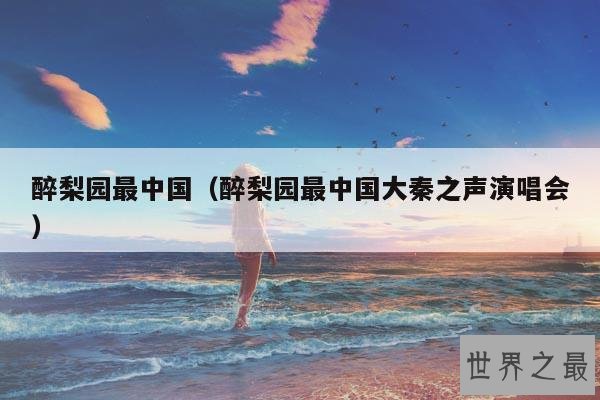 醉梨园最中国(醉梨园最中国大秦之声演唱会)
