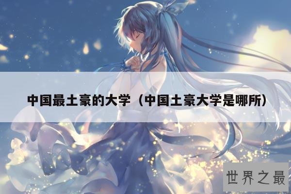 中国最土豪的大学(中国土豪大学是哪所)