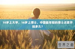 10岁上大学，16岁上博士，中国最年轻的博士还要开挂多久？