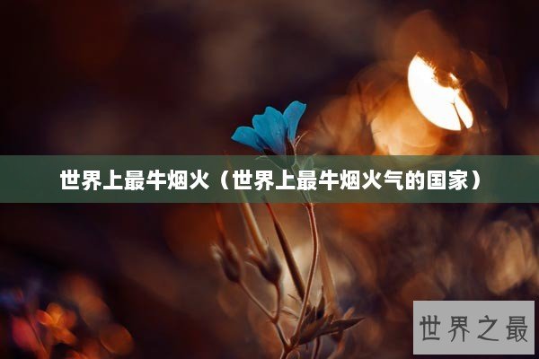 世界上最牛烟火（世界上最牛烟火气的国家）